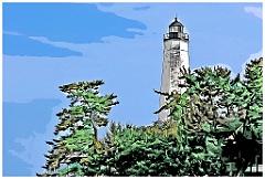 New London Harbor Light Tower -Digital painting